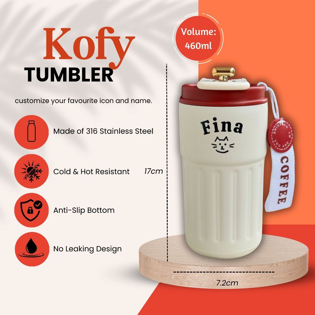 Kofy Tumbler 460ml , 6 Colors Option
